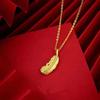 Ожерелье с подвеской из желтого золота 999 24 карата, простой мини-кулон с перьями, настоящая золотая цепочка 18 карат для женщин, ювелирные изделия в подарок