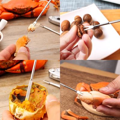 12 шт. Многофункциональные щипцы для морепродуктов из нержавеющей стали Для краба, лобстера, ракушек, орехов Инструменты для раскалывания Грецкий орех Вилка Инструмент для морепродуктов Кухня