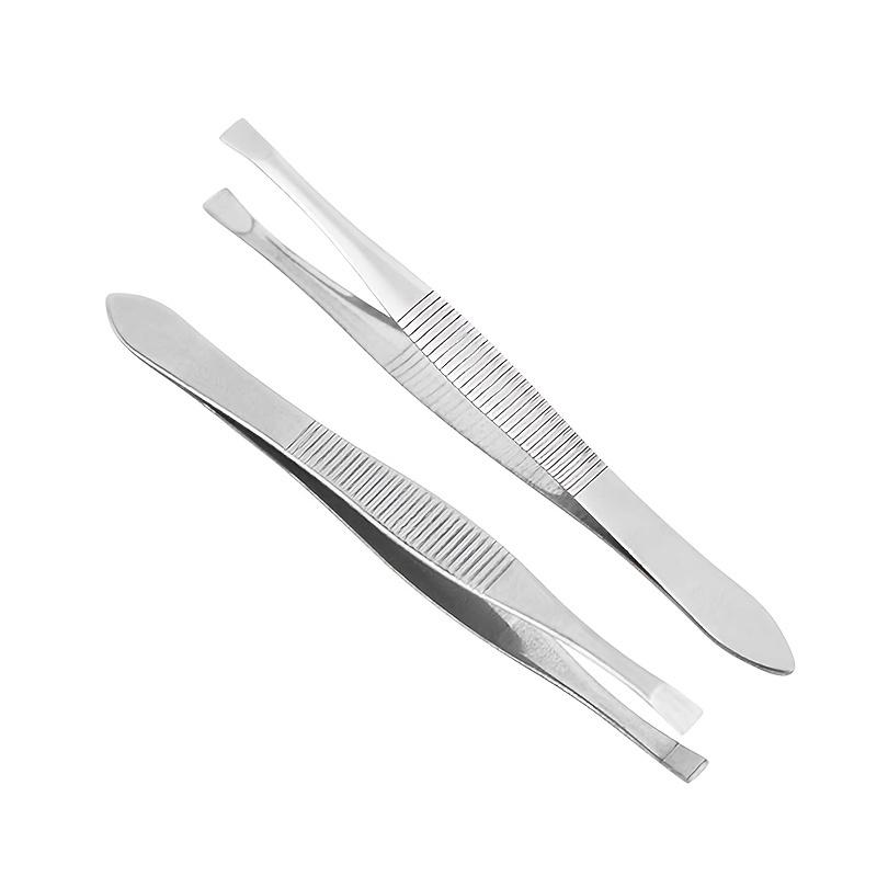 2pcs/set Stainless Steel Eyelash Tweezers False Lashes Grafting Tool Eyebrow Clipper Eye Brow Clips Removal Makeup Tools