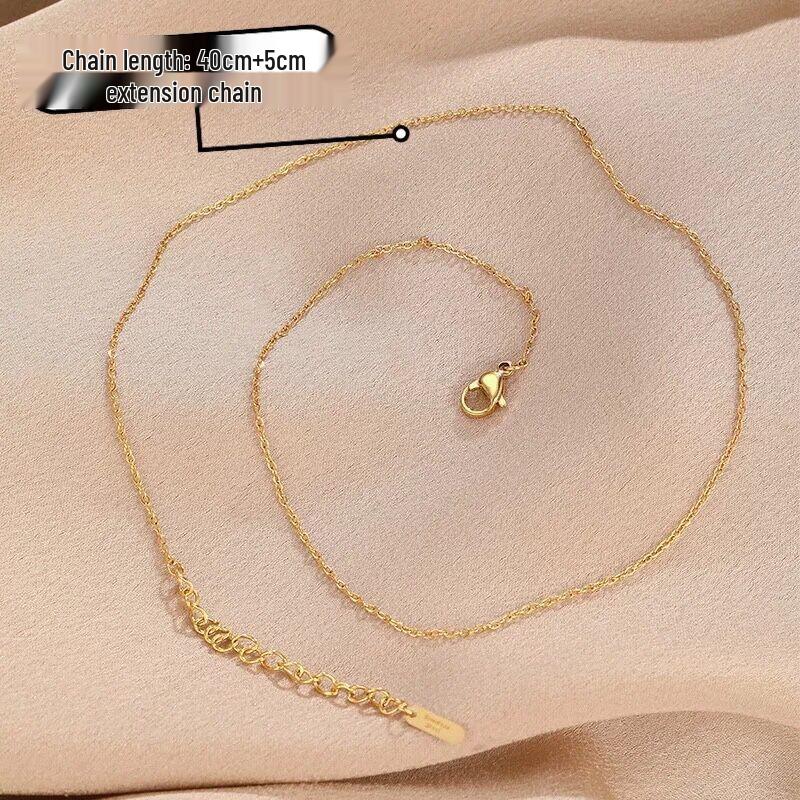 Позолоченная 18K подвеска-талисман «Мешочек удачи» из титановой стали для женщин - Не выцветающая, Легкая роскошь, Цепочка-ключица, Идеальный подарок на День святого Валентина