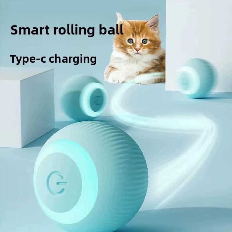 Pelota de juguete interactiva para gatos y perros con movimiento automático para mascotas