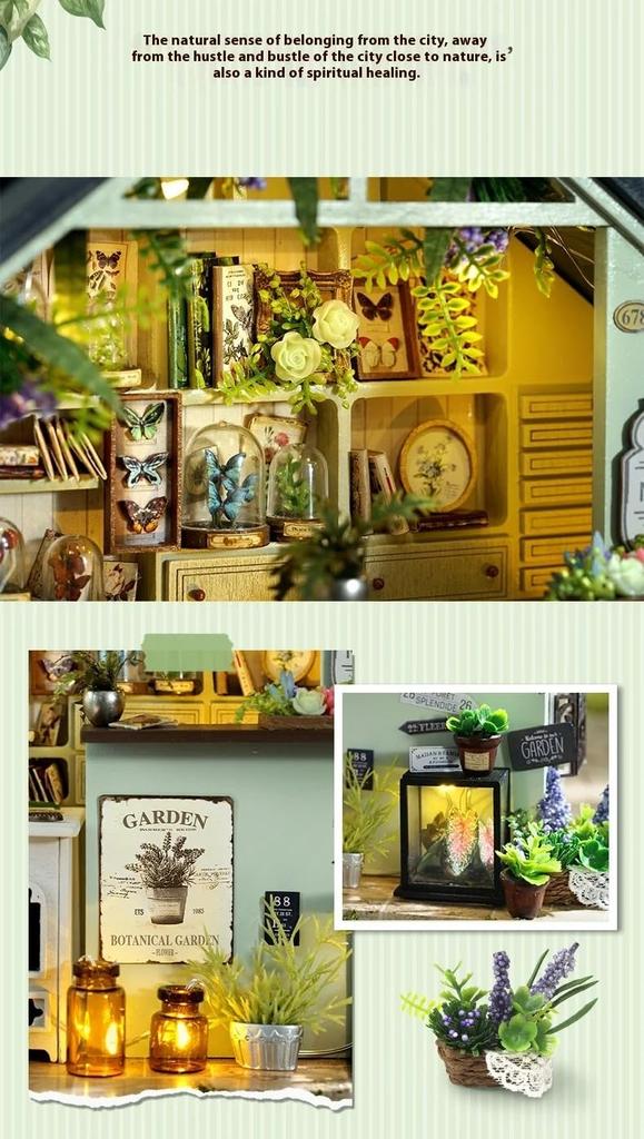 (t-ФРИК) Набор для сборки кукольного домика. Миниатюрный набор. Инструкция на английском языке. МАГАЗИН СЧАСТЬЯ. (DA-006 ПЛАНЕТЫ СТУДИЯ)