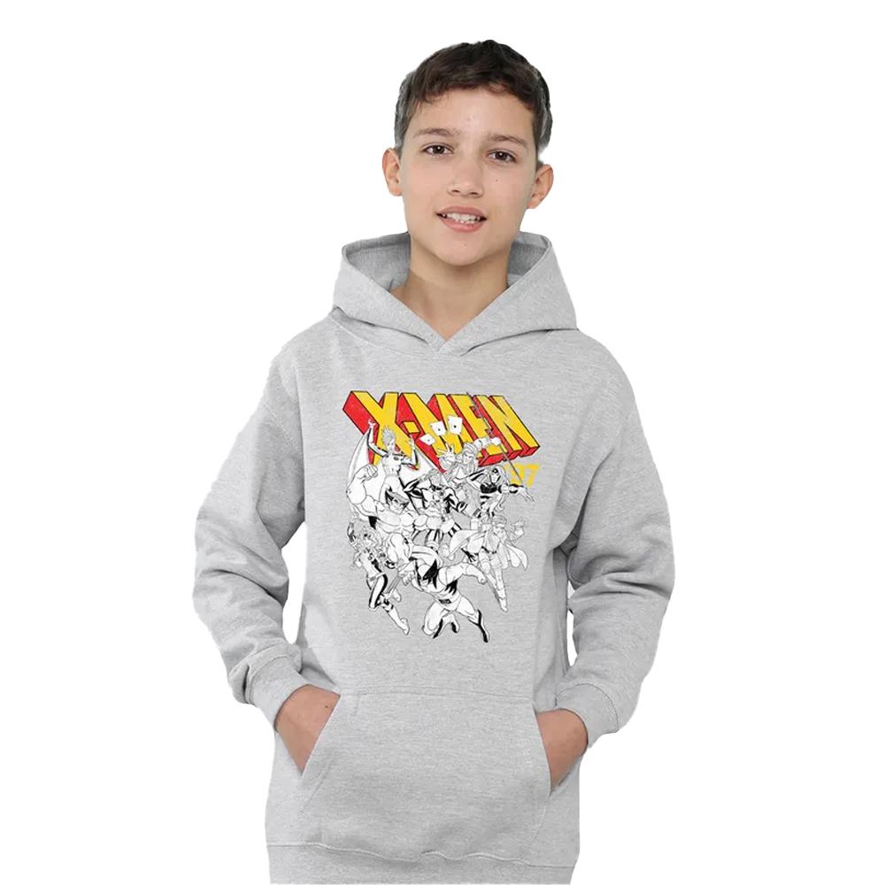 X-Men Childrens/Kids Retro Team Heather Pull Over Hoodie