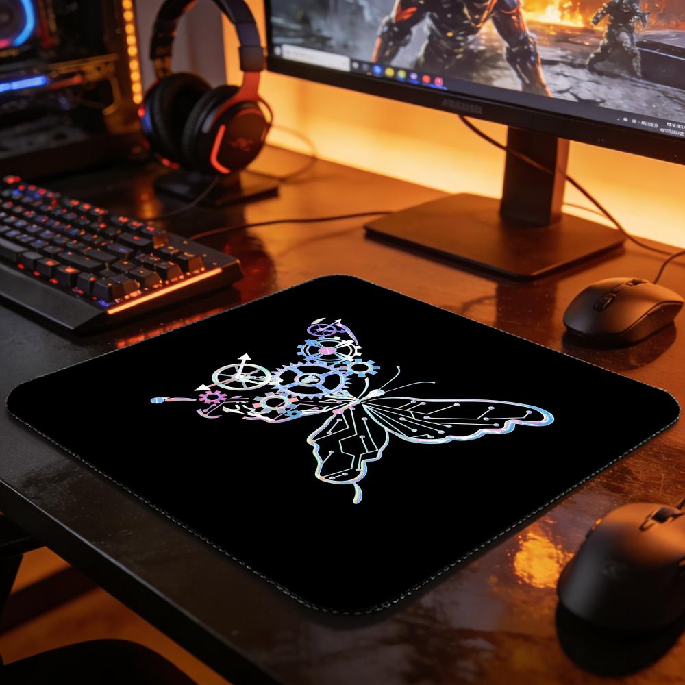 1PC Butterfly Pattern Gaming Mouse Pad, 50×50, Durable and Washable, Non-Slip Keyboard Pad, Laptop Rubber Desk Mat for PC Laptop