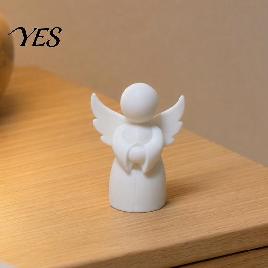 Настольное ангельское украшение, 3D-печатная фигурка, Маленькая белая статуэтка-хранитель, Фигурка для домашнего декора, Исцеляющее крылатое, для полки, Мини-статуэтка