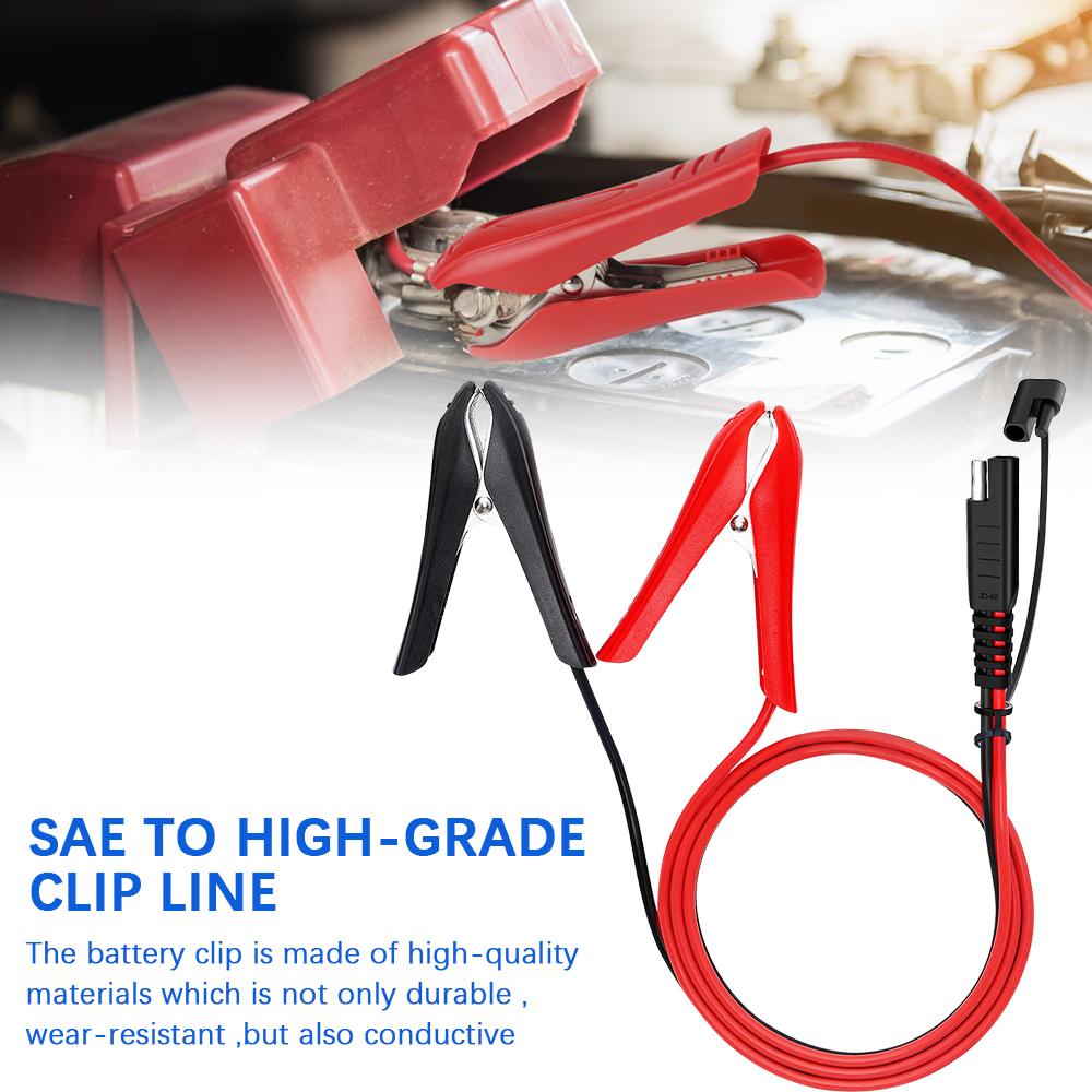 Линия для зарядки с зажимами-крокодилами 16 AWG Зарядное устройство SAE - Кабель с зажимами 60 см Автомобильный быстрый разъем Автомобильный удлинительный кабель Быстрый разъем
