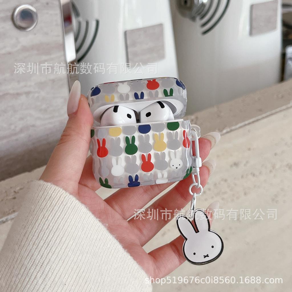Plaid Miffy Rabbit for AirPods pro1 protective case AirPods 1 Apple earphone cover 1 generation 1 generation pro1
