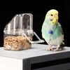 Anti Spill Hanging Food Bowl Clear Plastic Parakeet Feeder Compact Bird Cage Feeder Cup  Bird Cage
