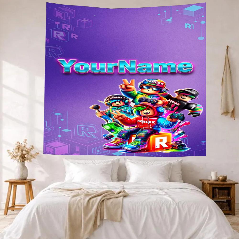 Roblox Custom Your Name Wall Decor Tapestry Art For Pet Memorial Birthdaywedding Party Backdrop Family Gift
