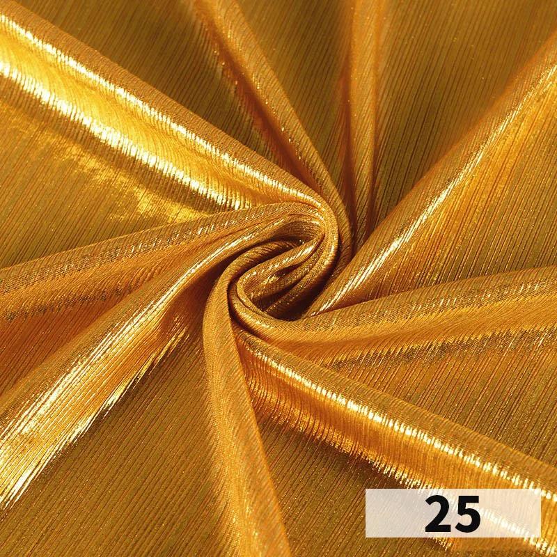 1x1.45 Meter Metallic Gliter Soft Fabric Shiny Gold Silver Fashion High Stretch Bright Silky Cloth for Diy Sewing Dress Fabrics