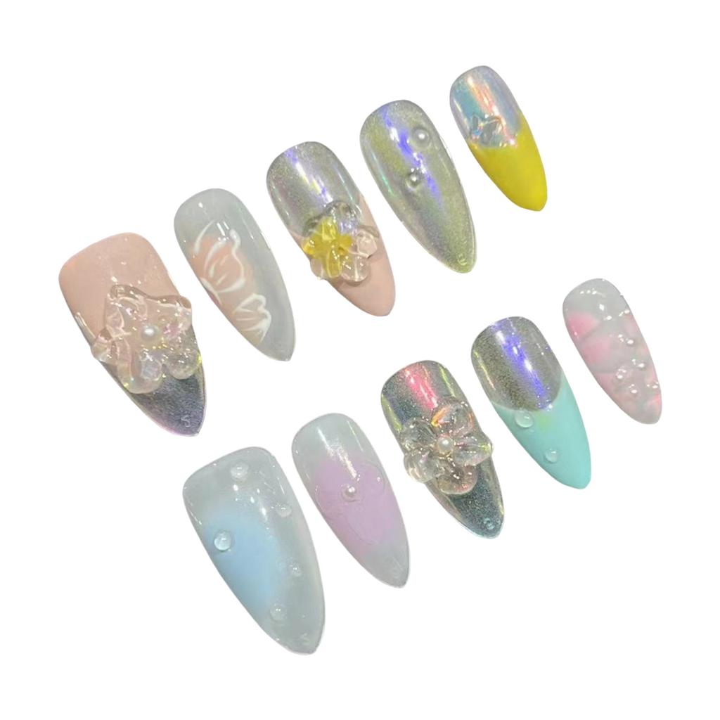 MK272 Artificial Nail Tips 10Pcs/Box 3D Handmade Flower Design For Nail Art Decoration