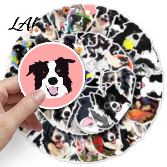 Cute Dog Laptop Stickers 50PCS Border Collie Stickers Theme Decorative Waterproof Vinyl Decals for Journals And DIY Crafts High Quality PVC