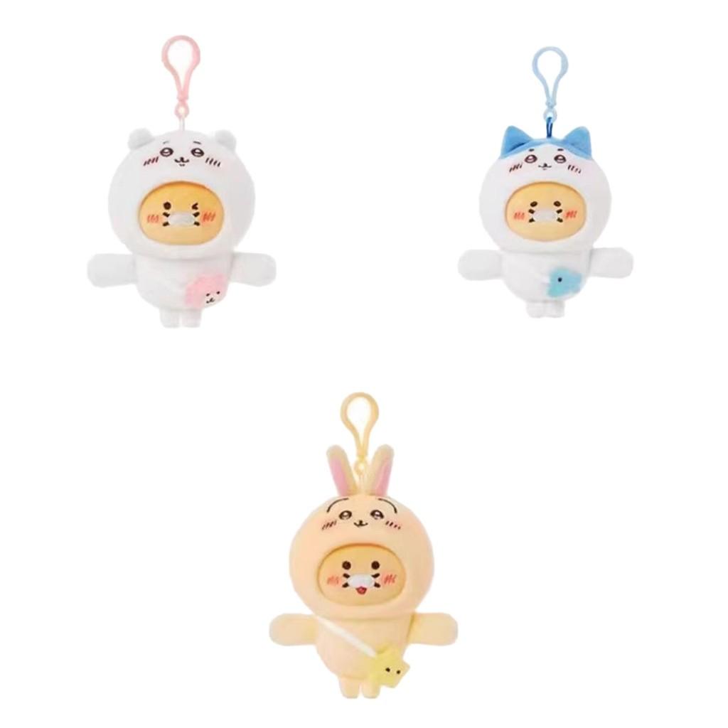 Charming Cartoon Bear Plush Keychain Super Soft Pp Cotton Spring Plant Gift