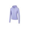 Тренировочная серия однотонные застегивающиеся на молнию с капюшоном дышащие длинные рукава охлаждающие УФ-защита солнцезащитные женские топы Yangxu-Purple 962427703-2