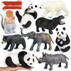 Мягкие резиновые фигурки животных: Слон, Тигр, Лев, Корова, Овца, Белый медведь, Горилла, Бегемот - Детские игрушки