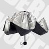 Creative Newspaper Triple Folding Umbrella Manual Umbrella Male Sunny Rainy Dual-use Umbrella UV Protection Sun Umbrella Female