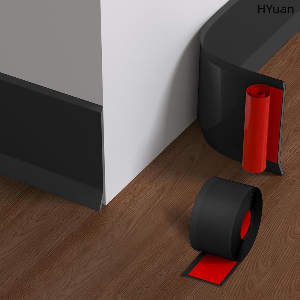 HYuan 1PC 2m/78.74in Line Wallpaper Living Room PVC Baseboard Molding Trim Self-Adhesive Flexible Wall Border Sticker
