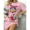 Women'S Fashion Dandelion Print Pattern Easy Casual Short Sleeve T-Shirt Nightgown