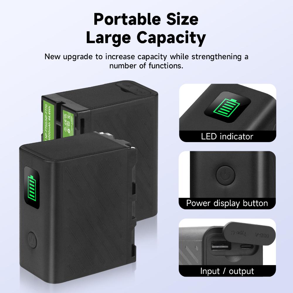 PALO 7.4V 6000mAH NP-F750 Lithium Ion Battery+USB Rechargeable Camera Battery For Sony Camera CCCD-TR1 CCD-TR215 CCD-TR67 CCCD-TRV90