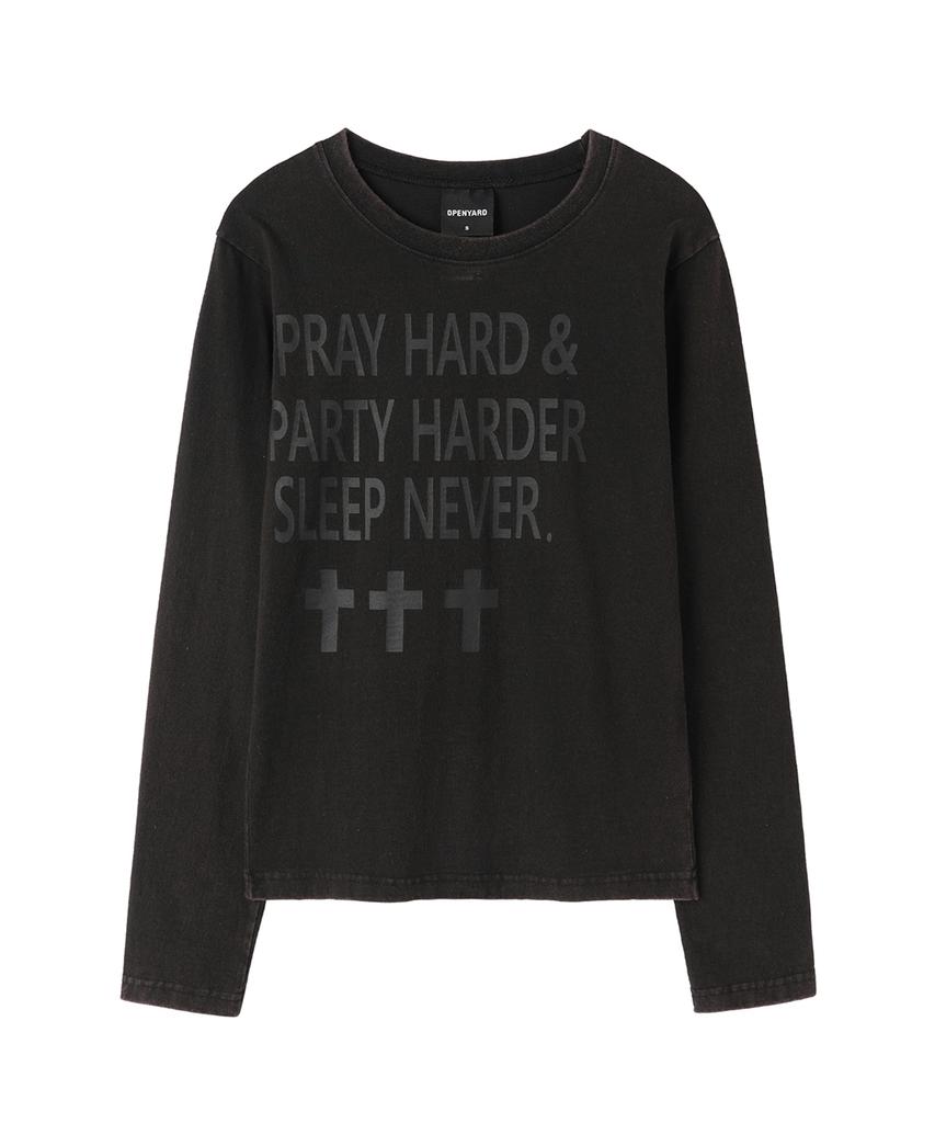 ОТКРЫТЫЙДВОР(ОЙ) Футболка с длинным рукавом Pray Hard Washed - Выстиранный черный
