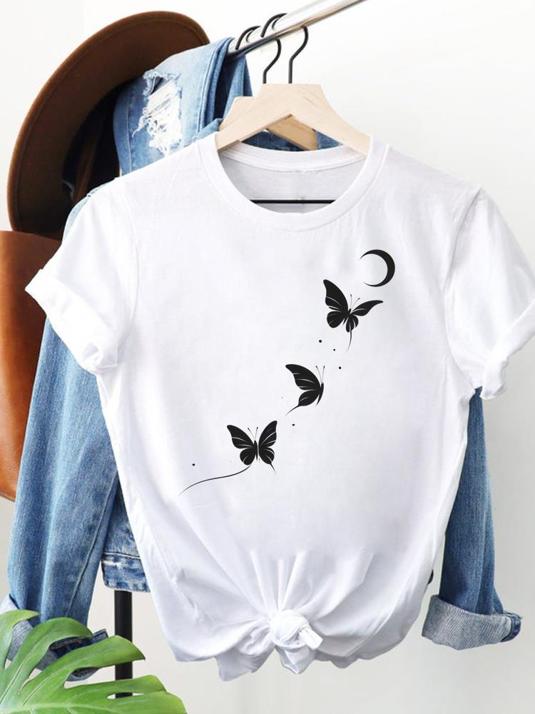 (Азиатский размер) леопардовый стиль letter Women Clothing Футболка с коротким рукавом Модная футболка Топ Женская с принтом Женские графические футболки
