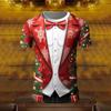 Fashion 3D Merry Christmas Print T-shirt Santa Claus Christmas Pattern T-shirt Men and Women Short Sleeve Neutral Top Clothing