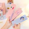 Candy Color Pencil Case Cute Cartoon Decor Pencil Case Kawaii Portable Girl Stationery Storage Box Kids School Supplies