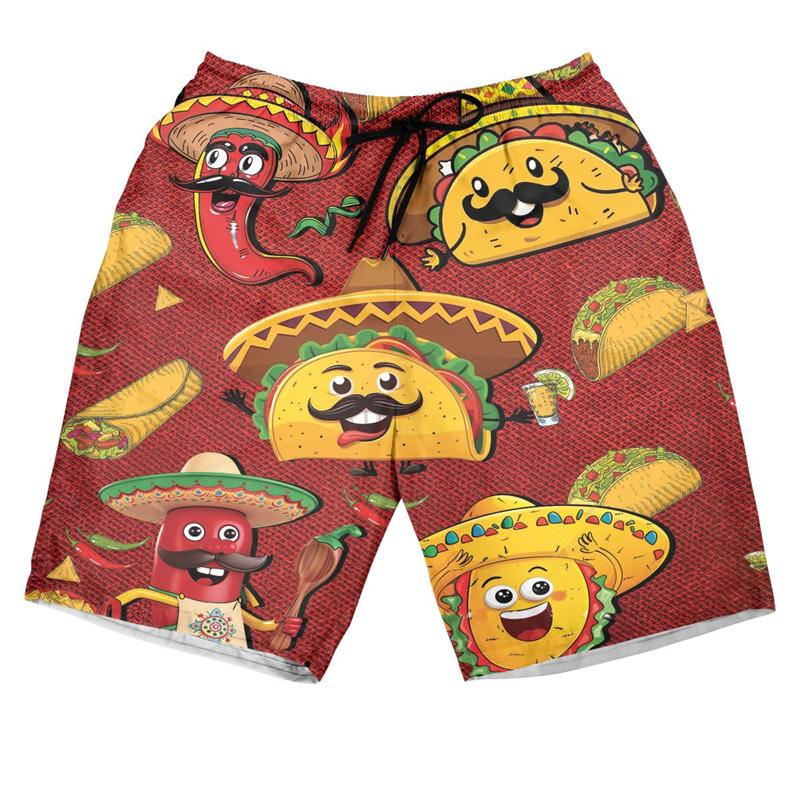 Mexican Chilli 3d Printing Beach Shorts Men Tropical