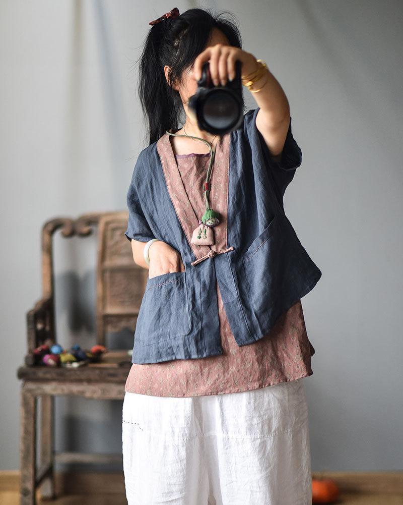 Johnature Весна-Осень с v-образным вырезом в стиле пэчворк на одной пуговице, хлопковый льняной кардиган, винтажные жилеты, свободные женские пальто