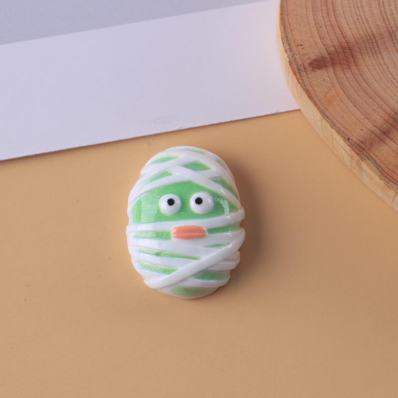 Украшения из смолы на Хэллоуин, сделанные вручную, полукруглые: Нашивки с тыквой, черепом и привидением