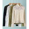 Утолщенный топ с вырезами, стильная осенне-зимняя мини-рубашка, женская базовая рубашка с длинными рукавами и полувысоким воротником, супер-фееричная
