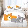 3D Cartoon Animal Themed Bedding Set with White Cute Cartoon Pattern Down Duvet and Pillowcase for Home Decoration In Children's Rooms