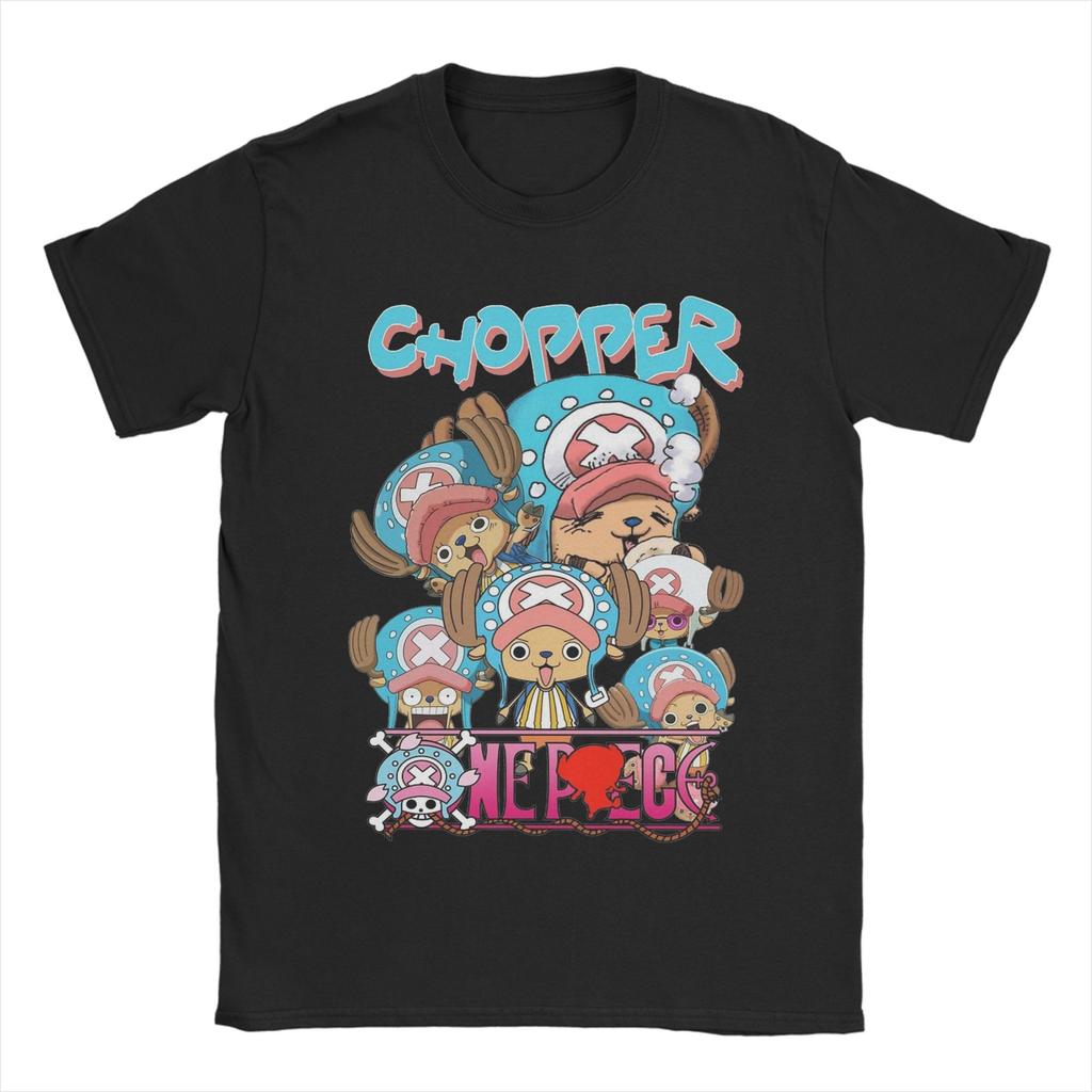 Cute Tony Tony Choppers T Shirts for Men Cotton Vintage TShirt Crew Neck Japanese Anime Tees Short Sleeve Clothing Gift Idea