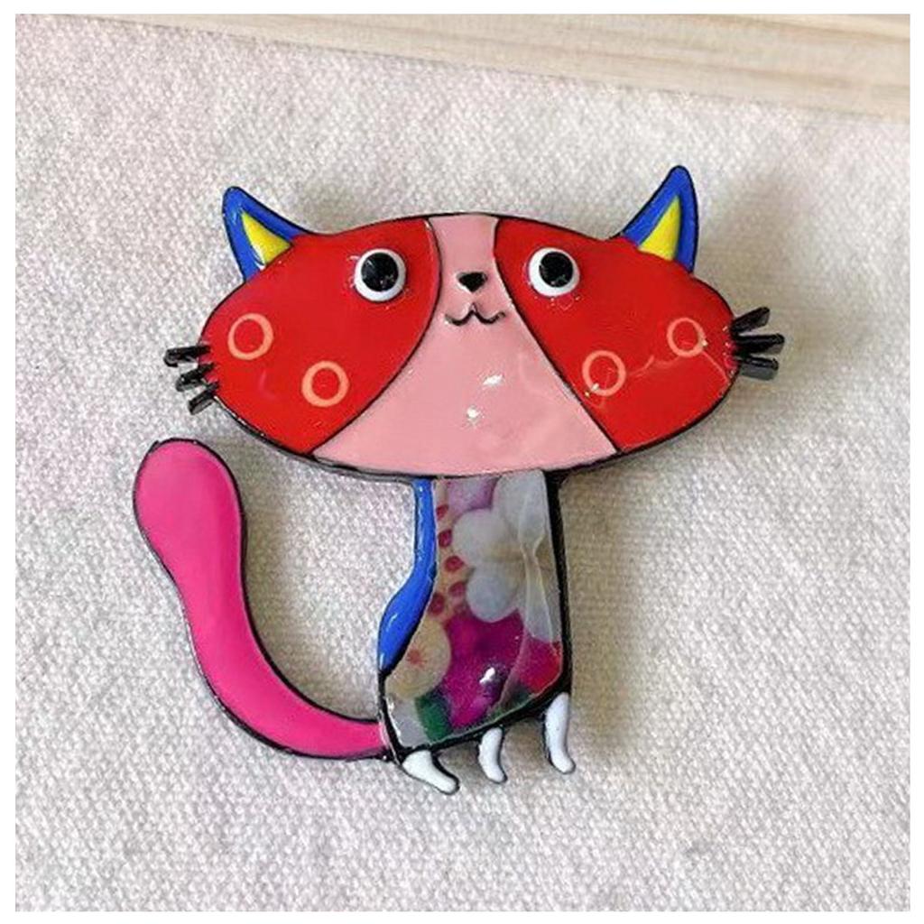 Les Trésors De Lily [R6125] - Designer Brooch 'Lilipoupettes' (cat) Multicolored - 55x50 Mm