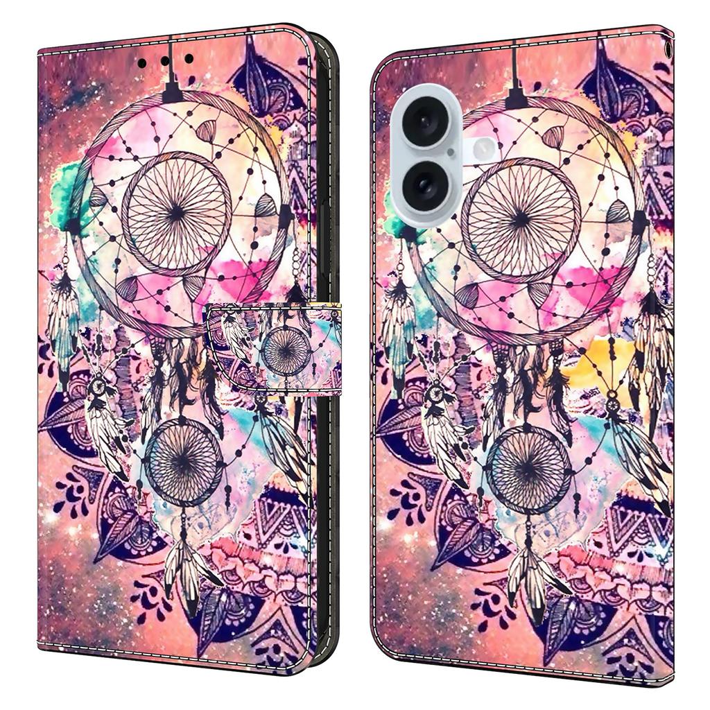 For iPhone 16 Plus Wallet Case Pattern Printing Stand Leather Flip Phone Cover