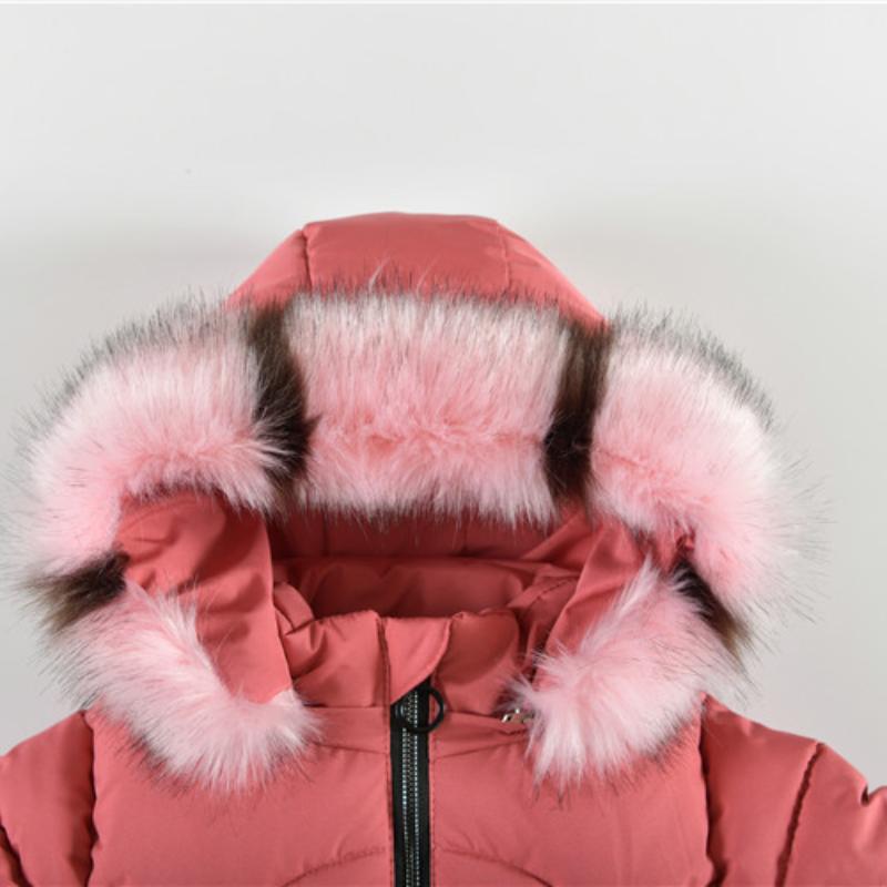 Girls Winter Clothing Children Medium and Long Down Jackets Fashion Hooded Cotton Padding Coats for Girl