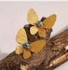 Винтажные серьги-бабочки из африканской бирюзы, титановая сталь с позолотой 18 карат, женская модная бижутерия