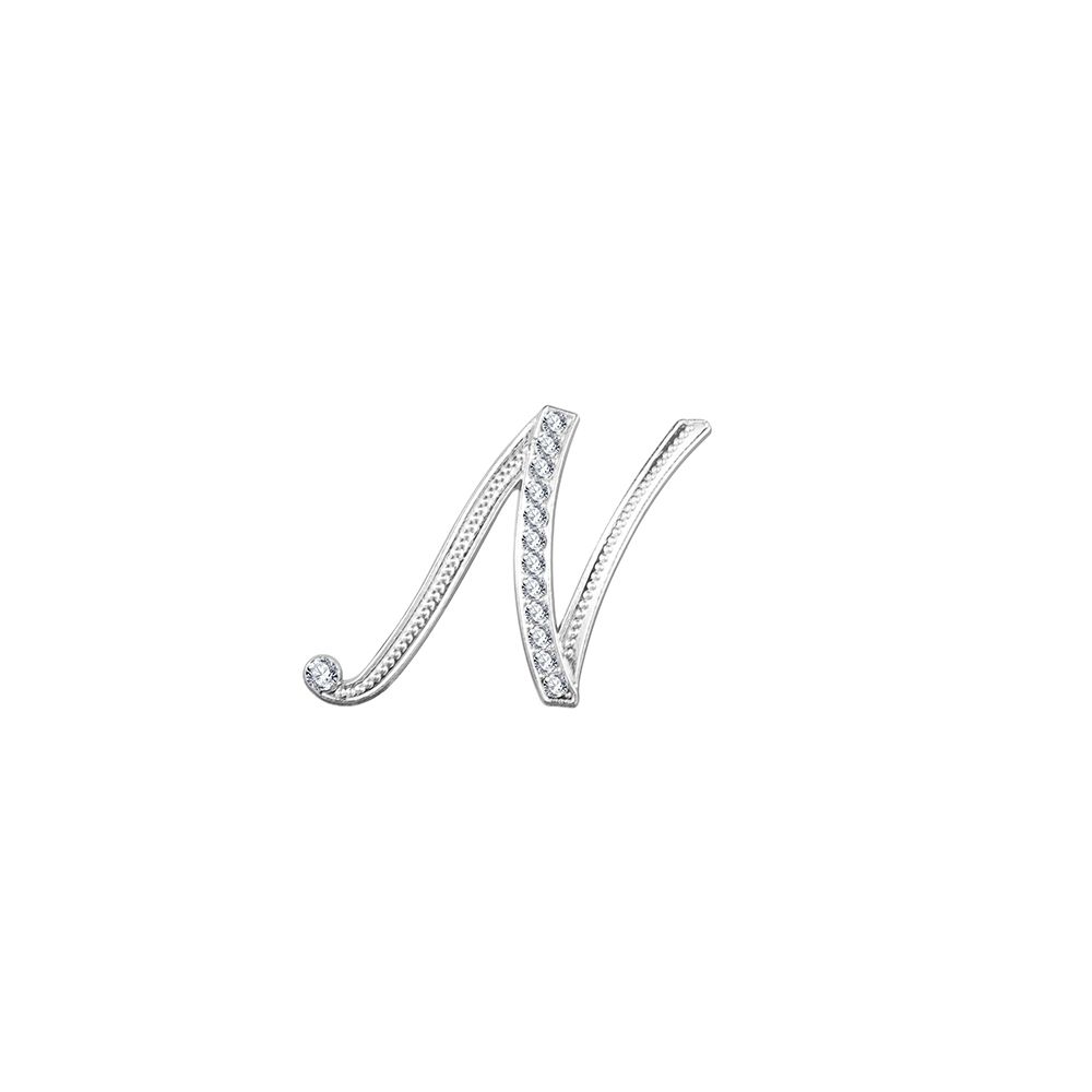Suit Collar Accessories 26 English Letters Rhinestone Clip Initial Lapel Pin Crystal Letter Brooch