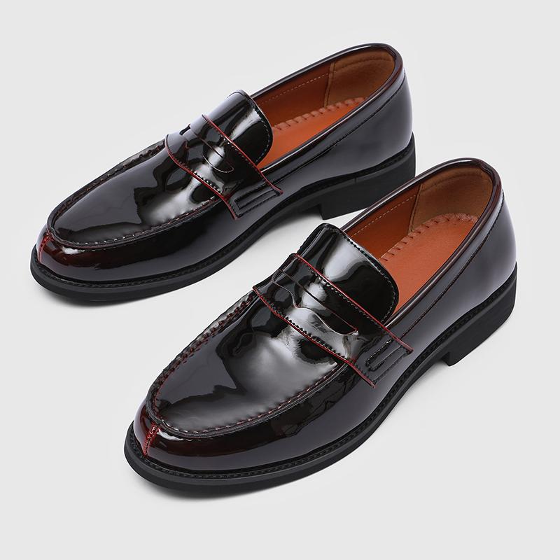 Роскошные туфли-лодочки Slip On, мужские туфли из натуральной кожи, итальянские туфли-лоферы для мужчин, черные лакированные туфли-оксфорды для мужчин, свадебные туфли