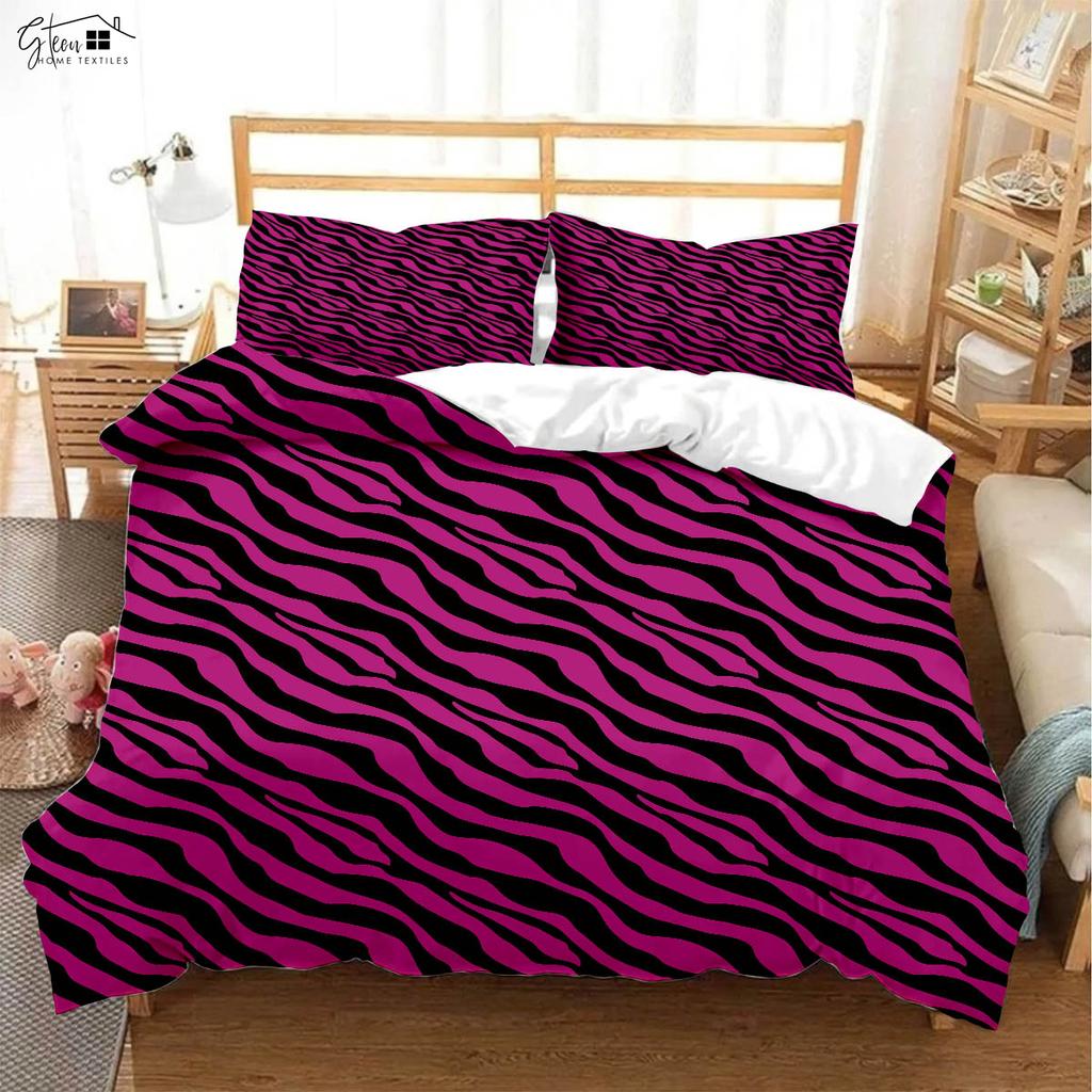 Леопардовый принт, черно-белый коровий принт, мех животных, 3D-печать, пододеяльник, комплект постельного белья, пододеяльник, наволочка, комплект из трех предметов