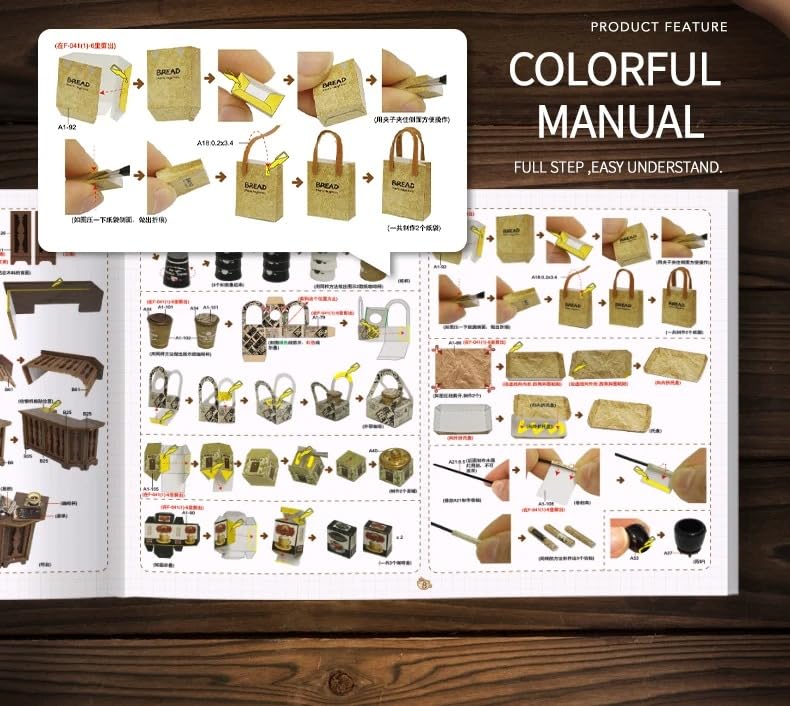 Dollhouse Handmade Kit Set Miniature Vintage Coffee Shop Retro Coffee Shop (t-FREAK)