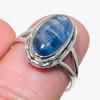 Ювелирное кольцо из чистого серебра 925 пробы с натуральным синим кианитом ручной работы, размер 7 b5Y42