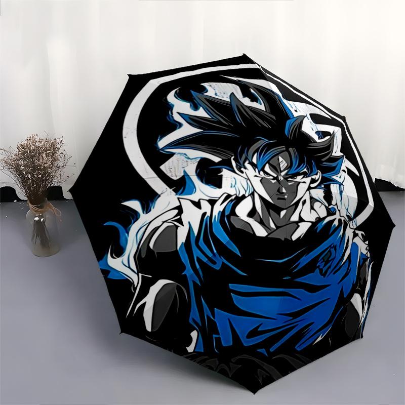 1pc Anime Super Saiyan Blue Goku Automatic Opening and Closing Umbrella - Small Umbrella Suitable for Various Occasions G006