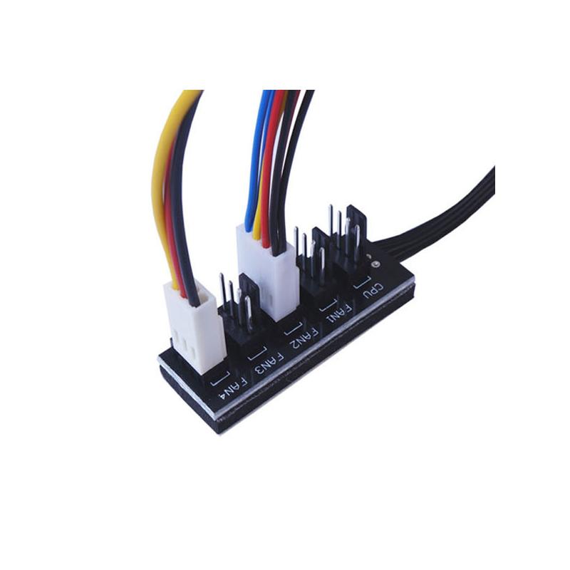 Fan HUB for PC Case 4Ports PWM CPU Cooling Fan Converter Power Cable Splitter Motherboard 4pin Controller Fan Extend Adapter