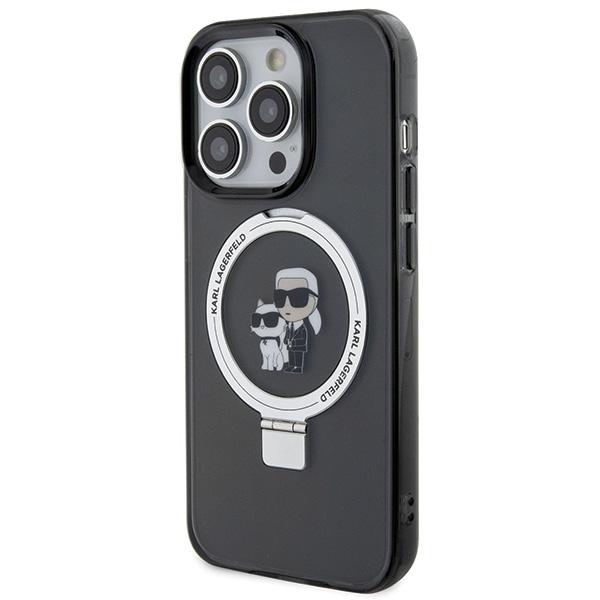 Karl Lagerfeld KLHMP15LHMRSKCK iPhone 15 Pro 6.1" black/black hardcase Ring Stand Karl&Choupette MagSafe