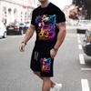 Summer Street Fashion Men's Suit Outdoor Sports Loose Breathable Short Sleeve T-Shirt Everyday Casual Shorts 3D Animal Print