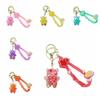 Cartoon Acrylic Quicksand Pendant Bubble Beads Key Rings Quicksand Bear Keychain  Female Girl