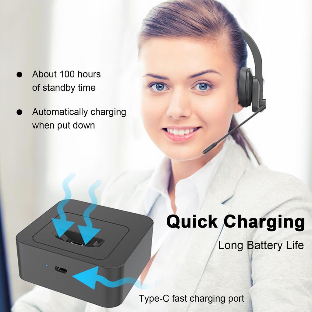 OY631 Single Ear Headset Bluetooth Headphones with Microphone Noise Cancelling Head-mounted