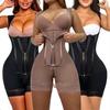 Plus Size Waist Cincher Shaping Bodysuit With Thin Straps and Zipper for Waist and Abdomen Control