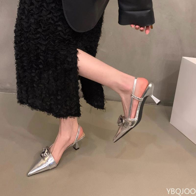 Women's French Baotou Sandals New Spring Summer Style Pointed Luxury High Heels Single Shoes Platform Sandals Zapatos De Mujer